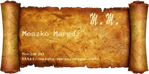 Meszko Margó névjegykártya